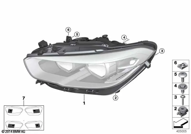 چراغ جلو LED بی ام و سری 1 F20 — تصویر کاتالوگ رسمی بی ام و